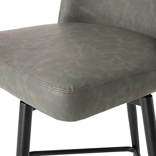 Miniatura 3 de Juego de 3 taburetes de bar de altura de mostrador, 26.9 pulgadas de alto, taburetes de bar tapizados giratorios con respaldo y patas de metal para