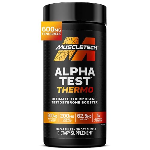MuscleTech Thermogenic Testosterone Booster for Men, AlphaTest Thermo | T-Boost