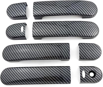 Carbon Fiber Color Exterior Door Handle Cover Trim for Nissan Micra K12 2005-2010 Versa Tiida C11 2007-2011 Accessories Decor with Smart Key Holes