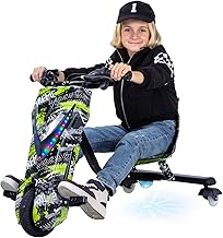 Actionbikes Motors Kinder Elektro Driftscooter |  Watt Motor - Drift Cart 360°- 3 Geschwindigkeitsstufen - LED-Beleuchtung - Sitz verstellbar - Bluetooth - Drift Kart - Drift Auto (Grün Polo)
