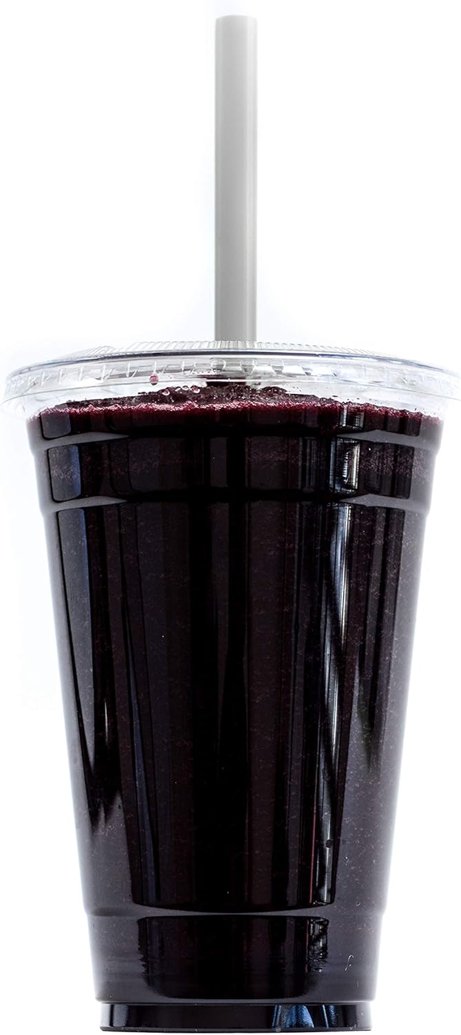 EcoQuality Clear Plastic 16oz, 20oz, 24oz Cups with Straws & Lids, Iced Coffee, Juice, Soda, Party Cup – BPA Free, Environment Friendly (100, 20oz)