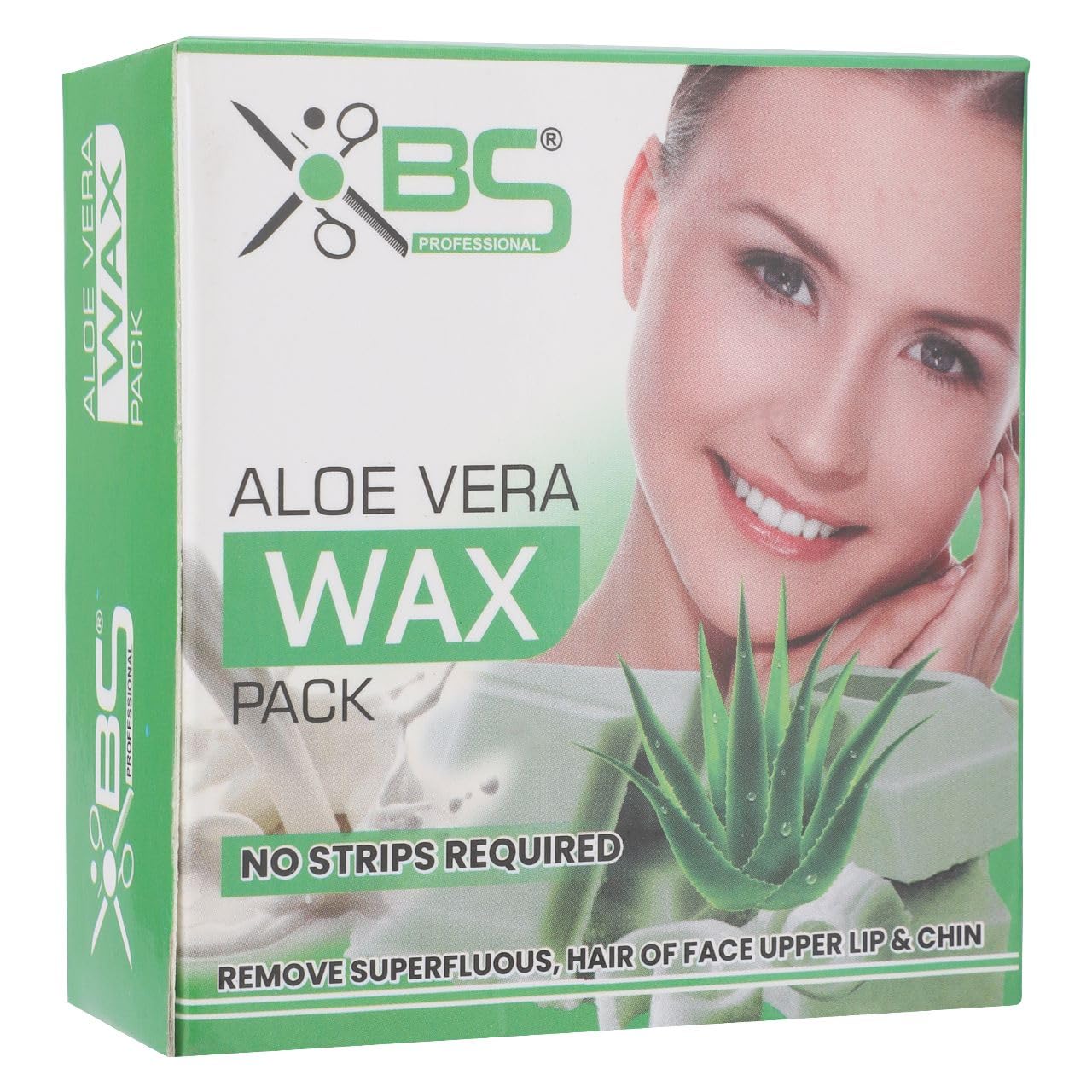 XBS PROFESSIONAL Aloevera Wax Pack For Face, Upper Lips and Chin Hair Removal (80gm)