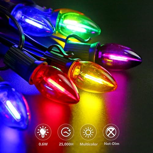 Miniatura 4 de KGC Paquete de 25 bombillas LED de base E12 impermeables de 2200 K de color blanco cálido para luces de Navidad, luces nocturnas de plástico