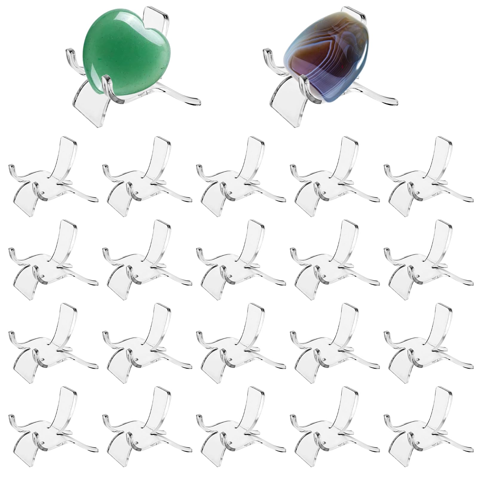 Présentoirs Rock de taille moyenne transparents et stables en pack de 20