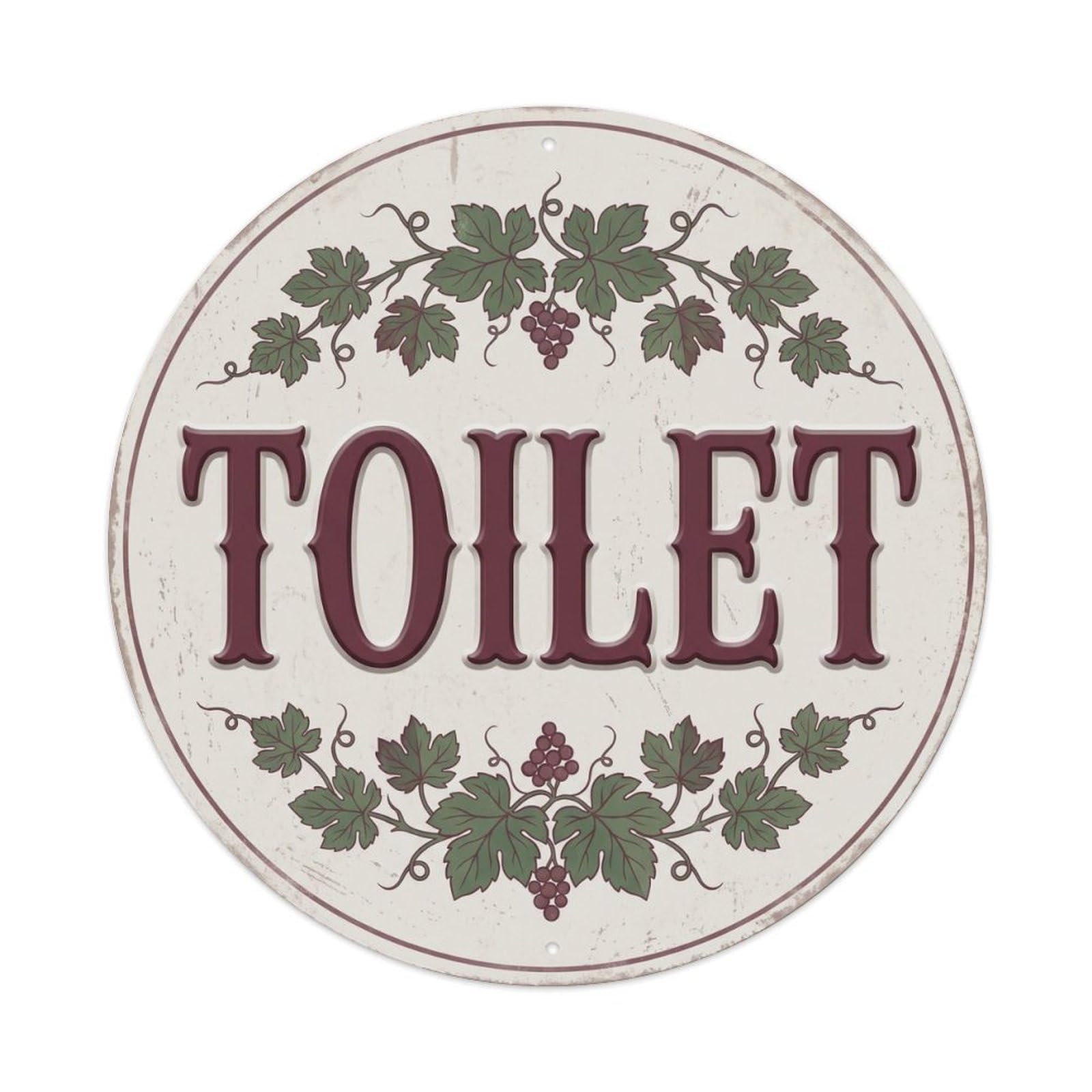Okahys 8X8inch(20X20cm) Toilet(Wc) Signage Grapevine Vintage Metal Tin Sign