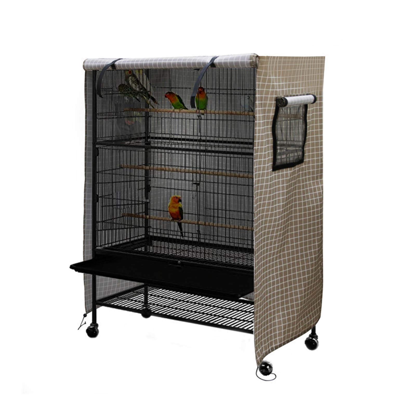 LINGSFIRE Large Bird Cage Cover 97x60x130cm - Waterproof Parrot Cage Cover With Side Windows, Washable