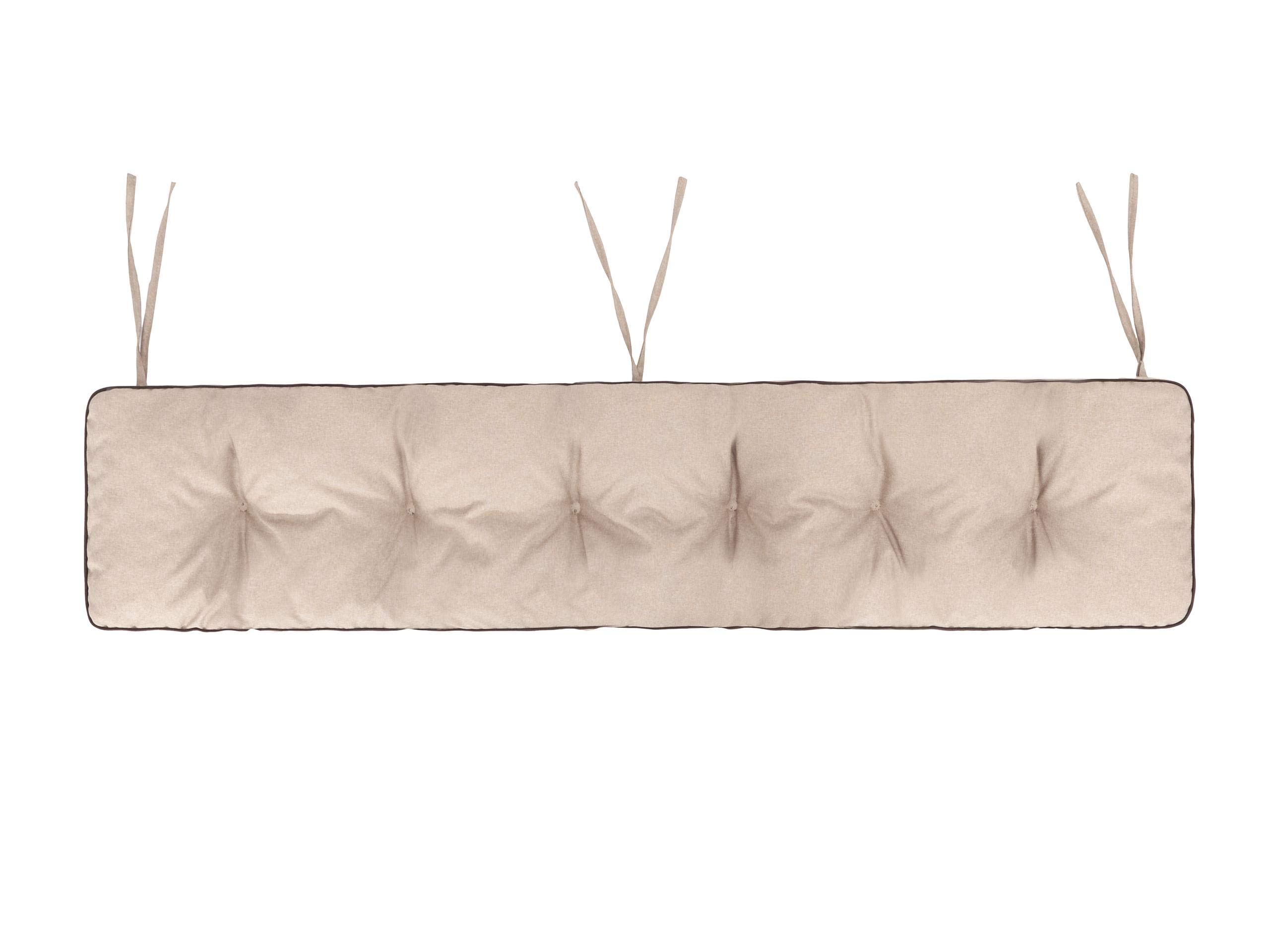 Poduszka na ławkę, do użytku na zewnątrz, na ławkę w domu i ogrodzie, 120 x 40 cm, beżowa