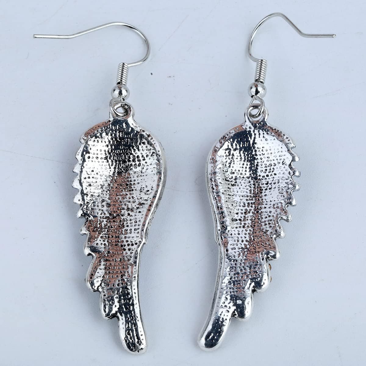 Szxc Women's Crystal Guardian Angel Wings Hypoallergenic Dangle Earrings Biker Jewelry - 2 1/4 inch - Image 4