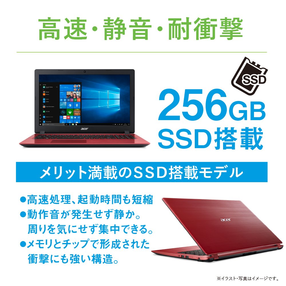 Amazon.co.jp: Acer ノートパソコン Aspire 3 A315-32-N14U/R (Celeron 