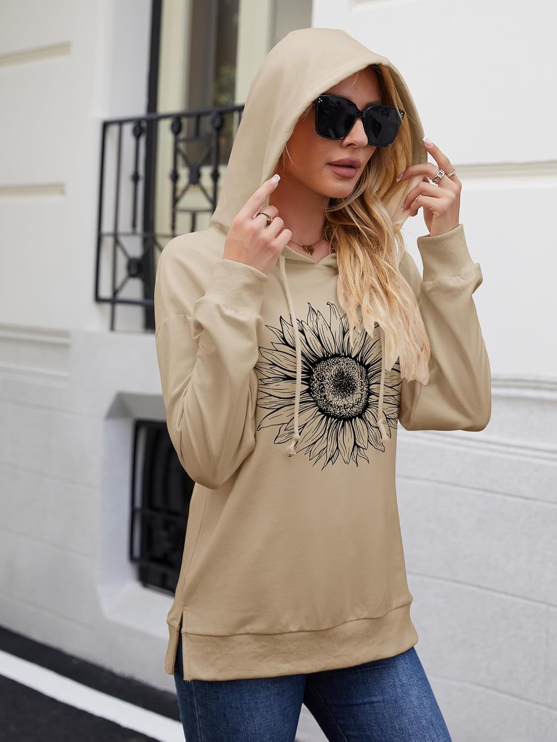 Chulianyouhuo Womens Graphic Hoodies Long Sleeve Pullover Drawstring Hooded Sweatshirt Casual Loose fit Tunic Tops 2025 - Image 3