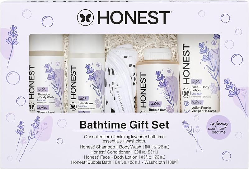 Conjunto-presente para banho The Honest Company com lavanda