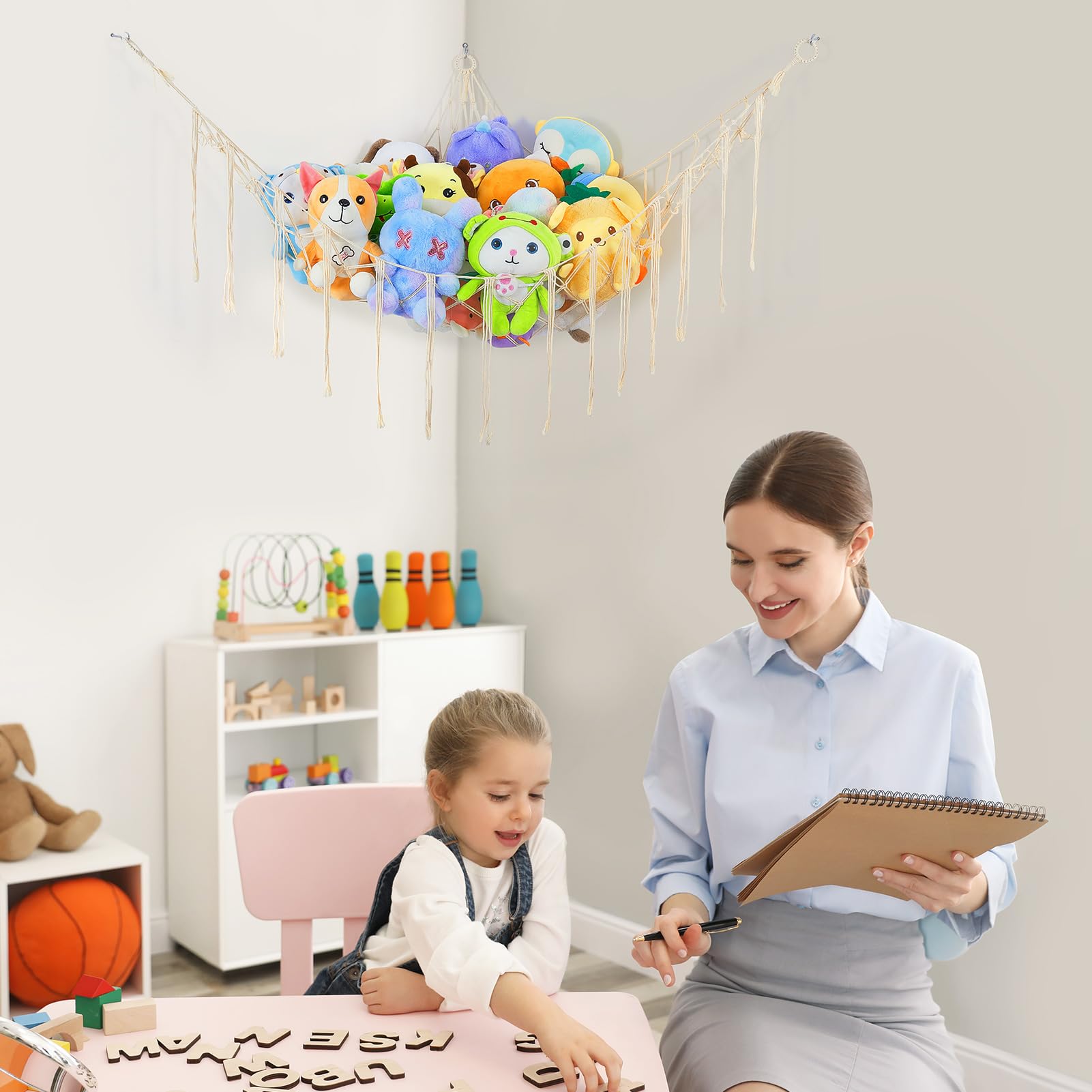 Kuscheltier Aufbewahrung Stofftier Netz Spielzeug Hängematte Plüschtier Organizer