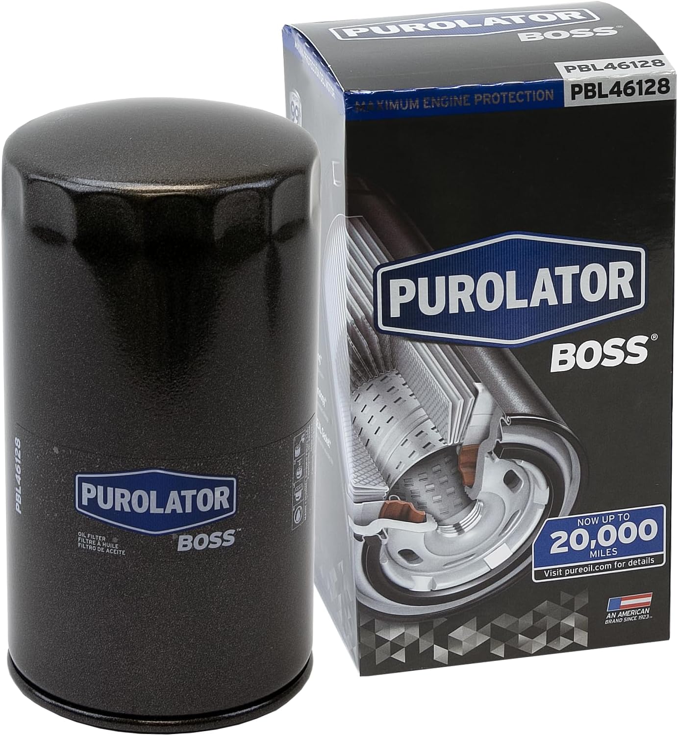 PBL46128 PurolatorBOSS Maximum Engine Protection Spin On Oil Filter Compatible With 2011-2024 Ford F-250 Super Duty and 2011-2023 Ford F-350 Super Duty