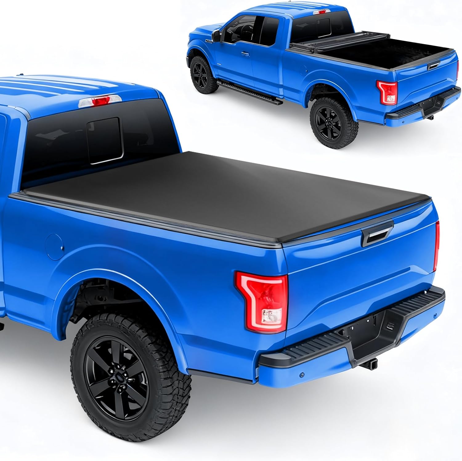 Soft Quad Fold 6ft Truck Bed Tonneau Cover for Toyota Tacoma 2016-2026, Fleetside 6 ft 73.7 in Bed, Not for Flareside/Stepside.