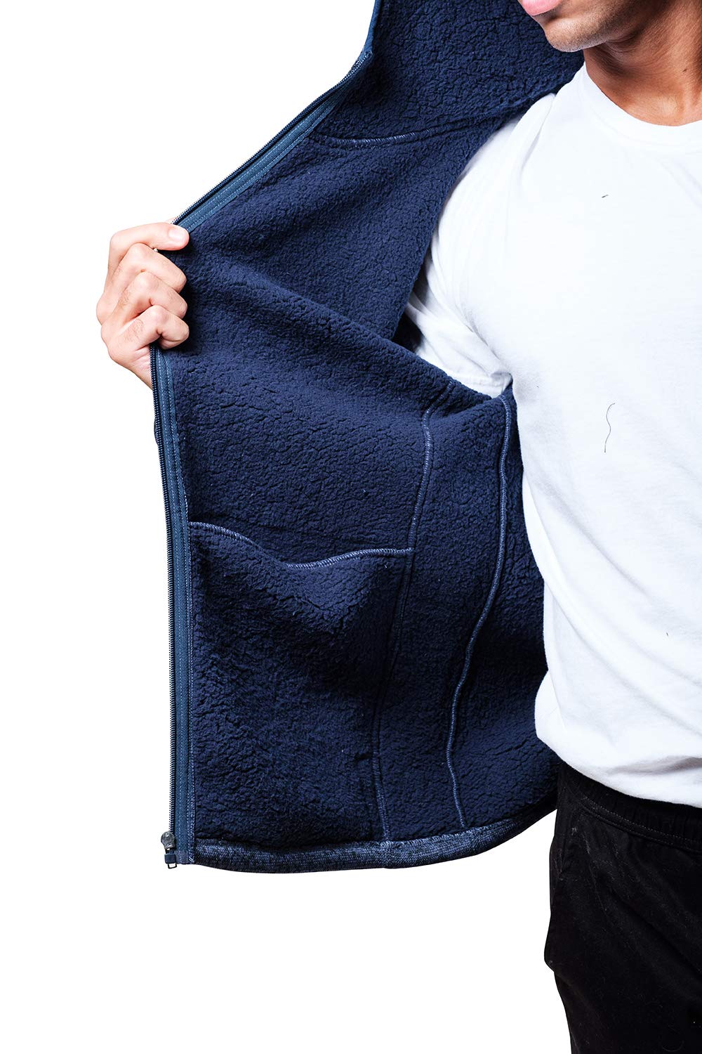 Ultra Game NFL Chicago Bears Full Zip Fleece Hoodie Letterman Varsity Jacket, Small, Team Color