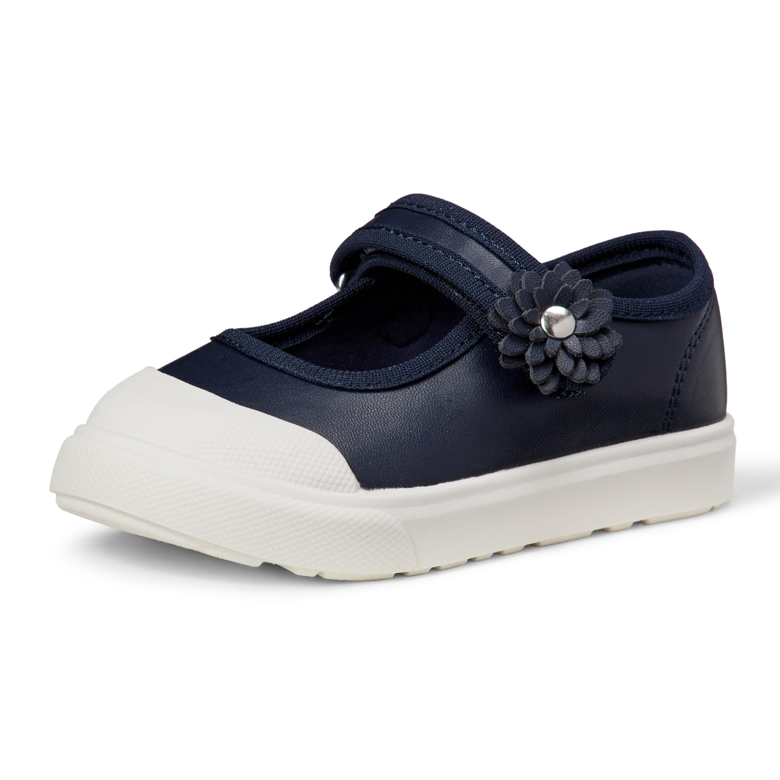 Amazon Essentials Girls' Mary Jane Sneakers, Navy, 7 Toddler