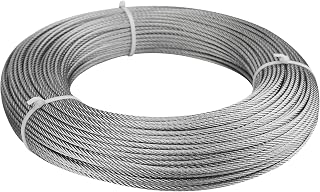 500ft 1/8" Wire Rope T316 Stainless Steel Marine Grade for 1/8" Cable Railing System Decking Aircraft Cable Hardware 7x7 Strands Indoor Outdoor DIY Balustrade Hanging WR02, WP1