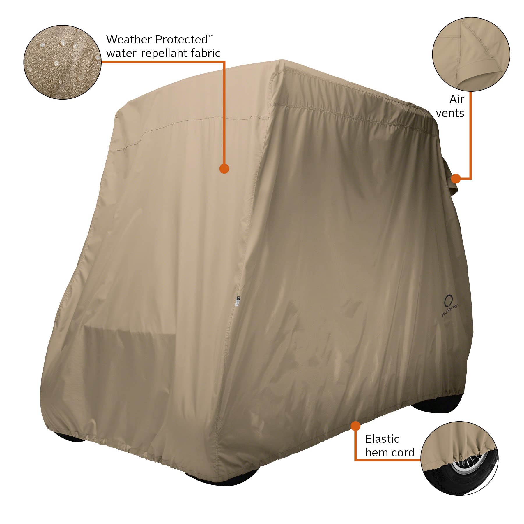 Classic Accessories Fairway - Copertura per Carrello da Golf, Colore: Cachi