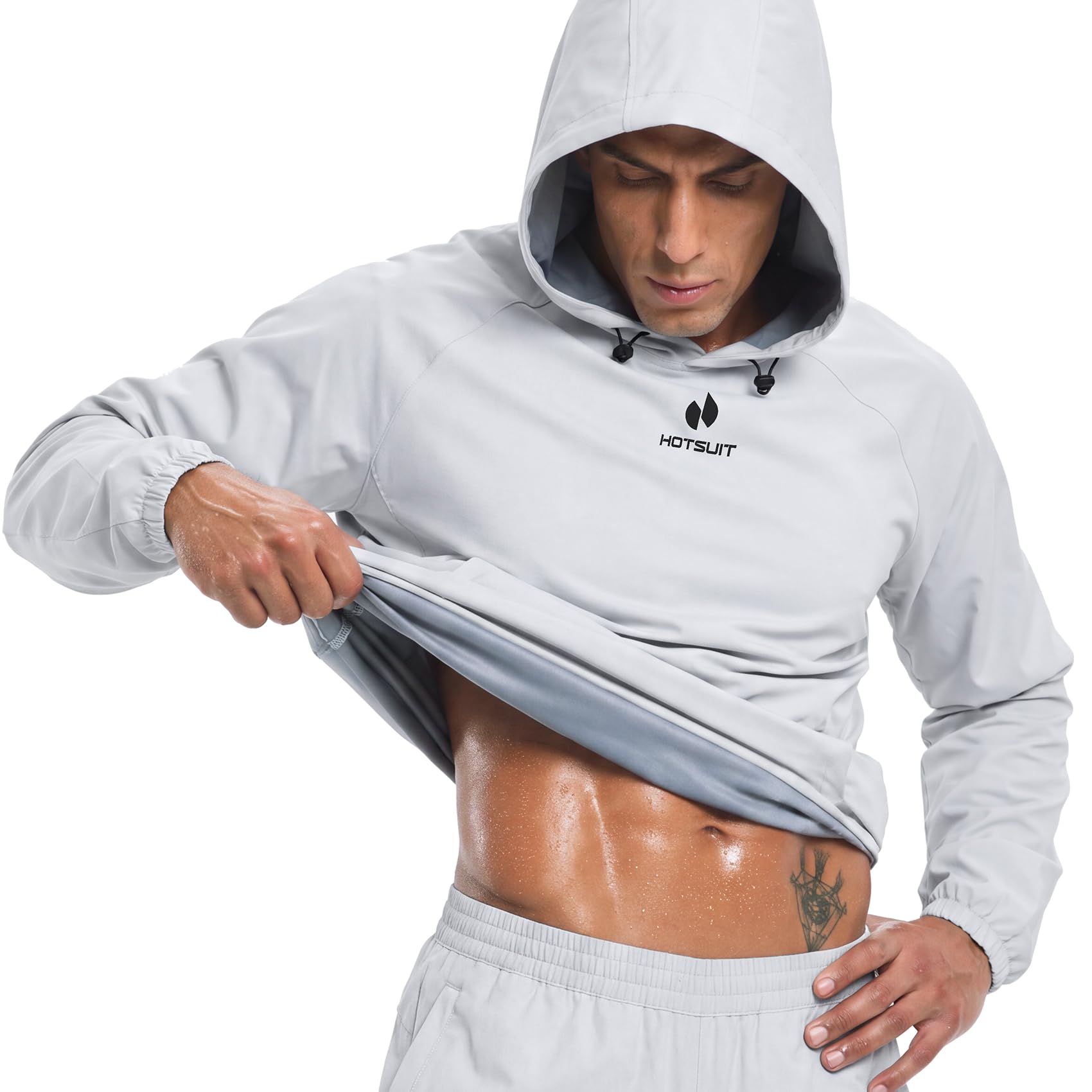 HOTSUIT Sauna Shirt for Men Hooded Heat Trapping Sweat Jacket Weight Loss