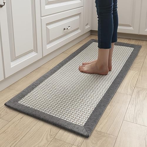 Alfombras y tapetes de cocina, antideslizantes y lavables, tapetes de cocina grandes absorbentes para el piso, delante del fregadero (marrón, 20 x