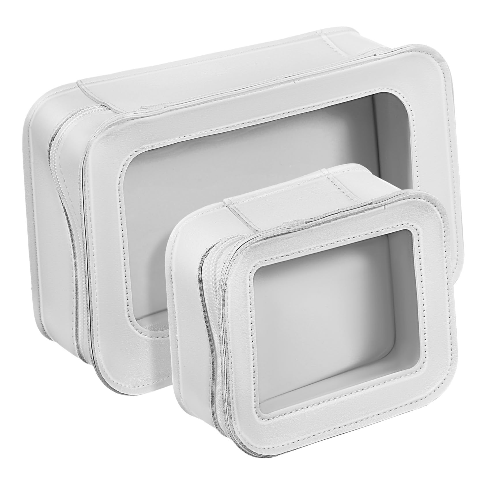 Beavorty Borsa Cosmetici Trasparente in Pvc Grande Capacità per Viaggio Donna con 2 Pezzi Beauty Case Portatile per Trucchi