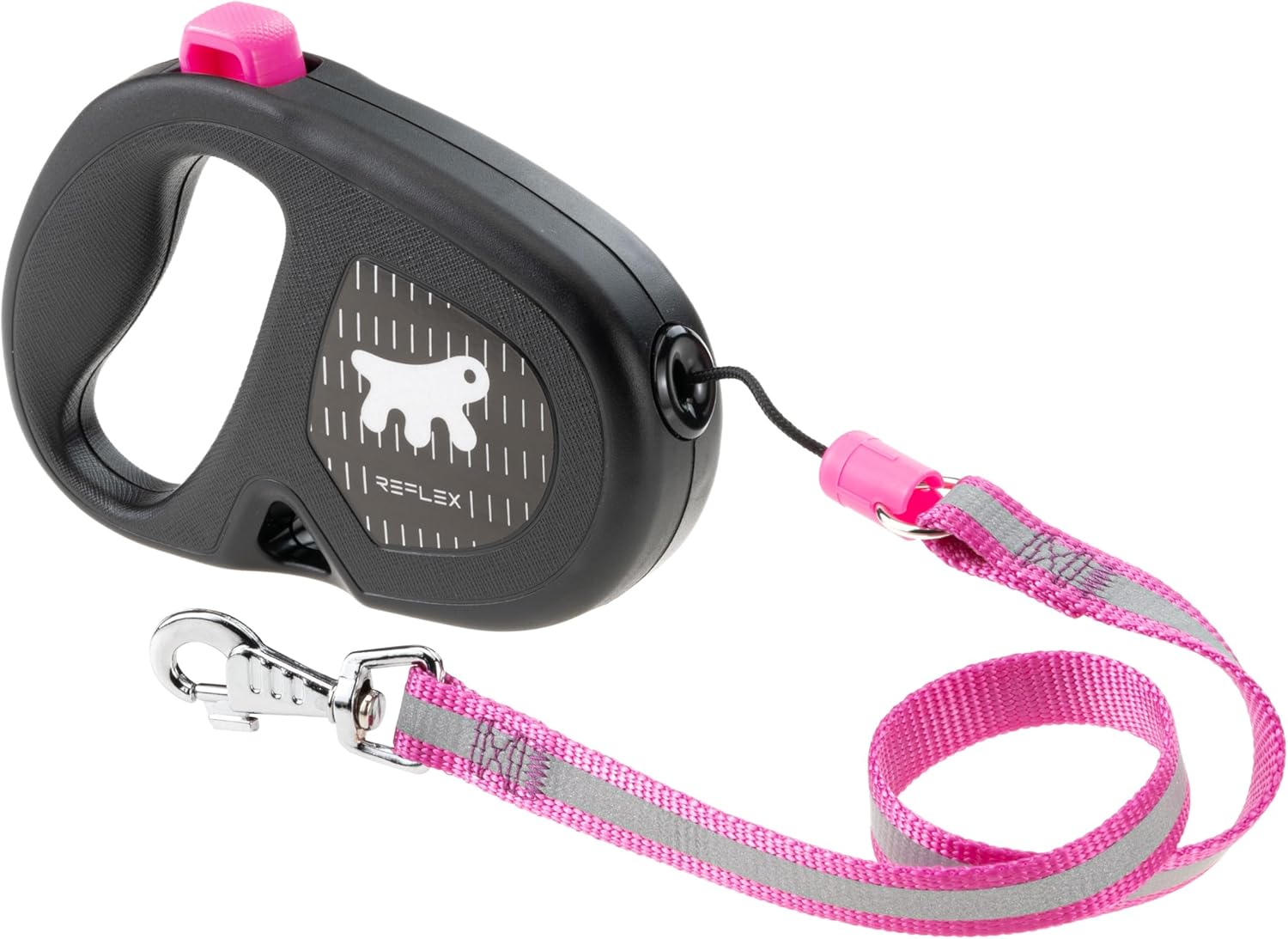 Ferplast FLIPPY ONE REFLEX Reflective Extendable Dog Lead – Evening Walks – Bag Holder – Lock & Release Button – Ergonomic Design – Cord – Max 20 Kg – 5m, Purple