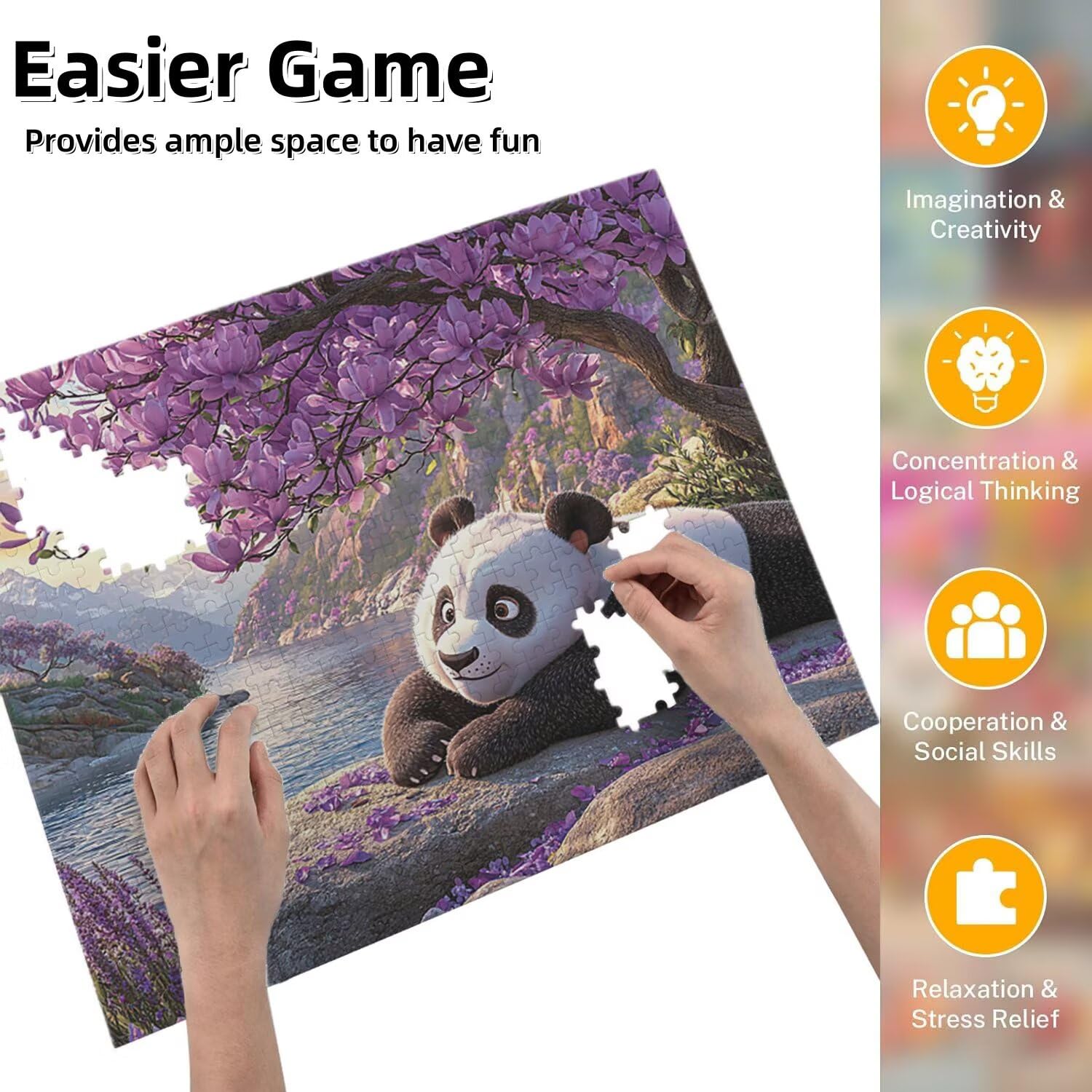 Jigsaw Puzzle, 5000 Pezzi Puzzle Classici, Carino Puzzle Rilassamento Intelligence, Mpossibile Difficile Puzzle Impegnativo per Adulti Puzzle Gioco Familiare, Regalo per Amore Amico Panda fr0-463