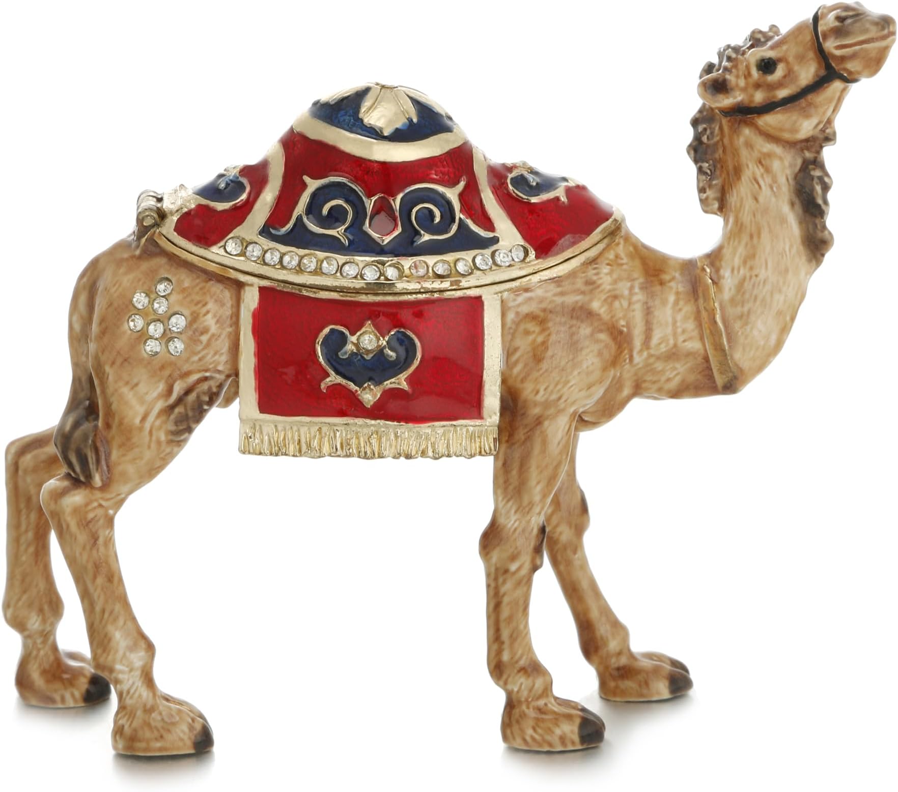 DLXKHand Painted Enamel Camel Trinket Box, Unique Home Decor Figurine Keepsake Collectible, Personalized Elegant Handmade Statue Ornament (Camel)