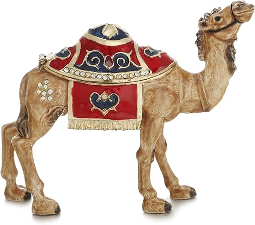 Caja de baratijas esmaltada pintada a mano, figura única para decoración del hogar, recuerdo coleccionable, adorno personalizado elegante hecho a