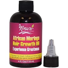 Nzuri African Moringa Natural Organic Hair Growth Oil For Repair Damaged and Broken Hair 4 Oz Bottle