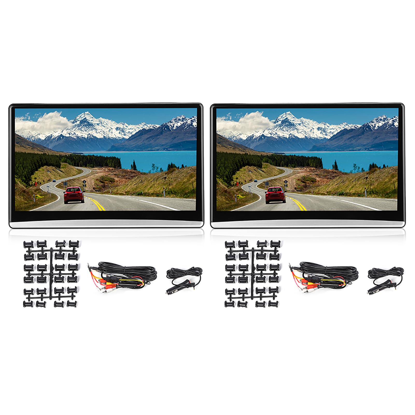 Acouto Ekran IPS 13,3 cala, odtwarzacz samochodowy, monitor zagłówka WiFi 1080P z 8-rdzeniowymi, 2G, 32G ROM, FM, światło otoczenia, nadaje się do wszystkich rodzajów instalacji w pojazdach