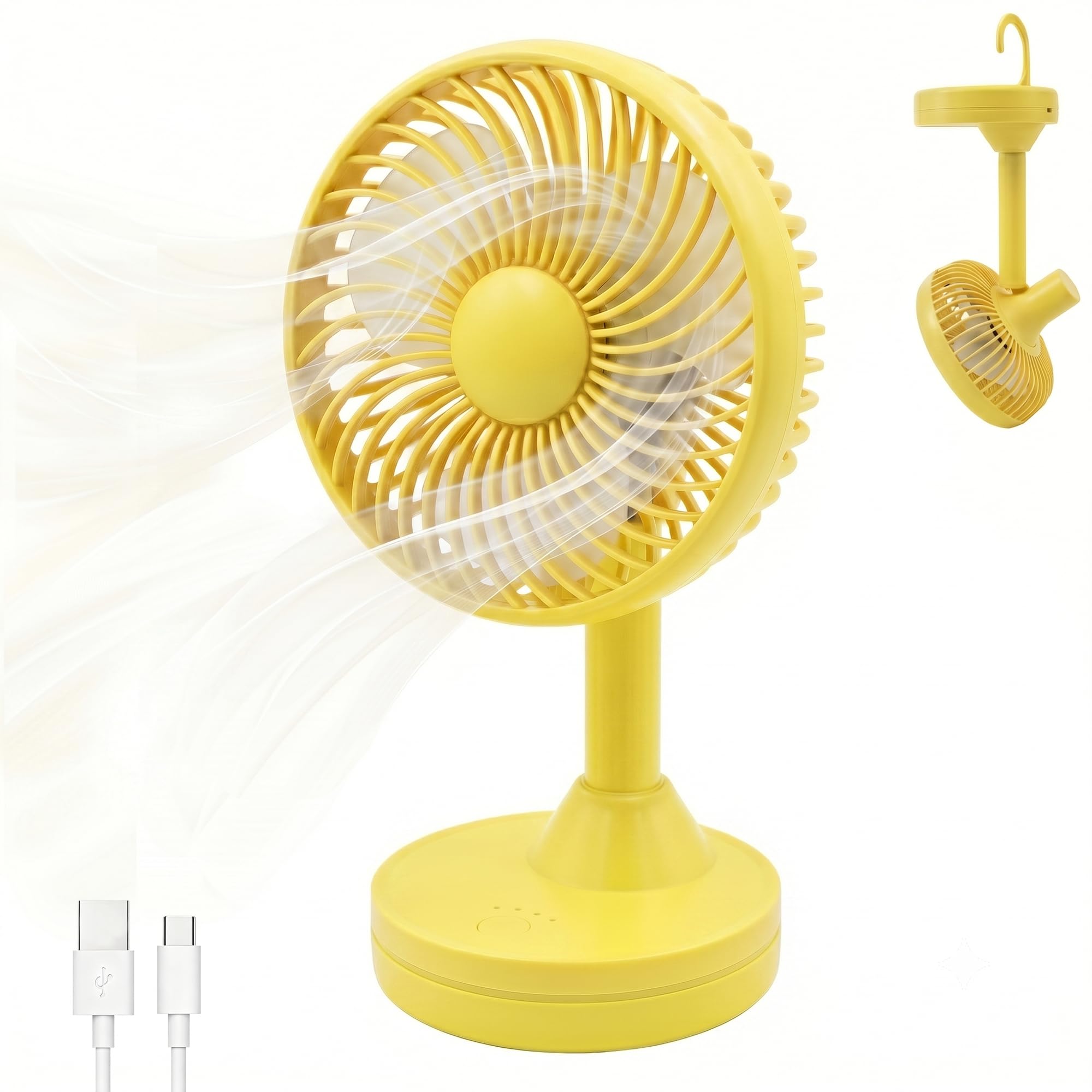 Ventilateur de bureau rechargeable oscillant petit modèle pour camping