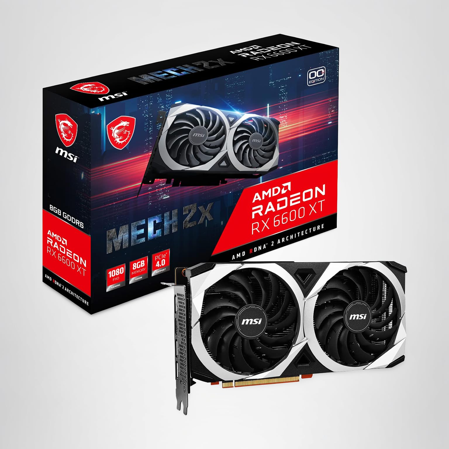 Amazon.com: MSI Radeon RX 6600 XT MECH 2X 8G OC Gaming Graphics