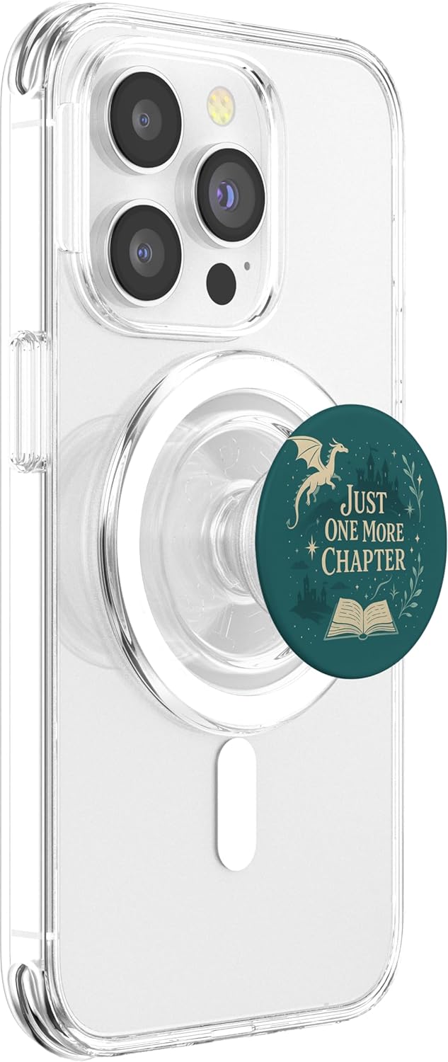 Just One More Chapter Fantasy Book Lover Dragon Castle PopSockets PopGrip for MagSafe