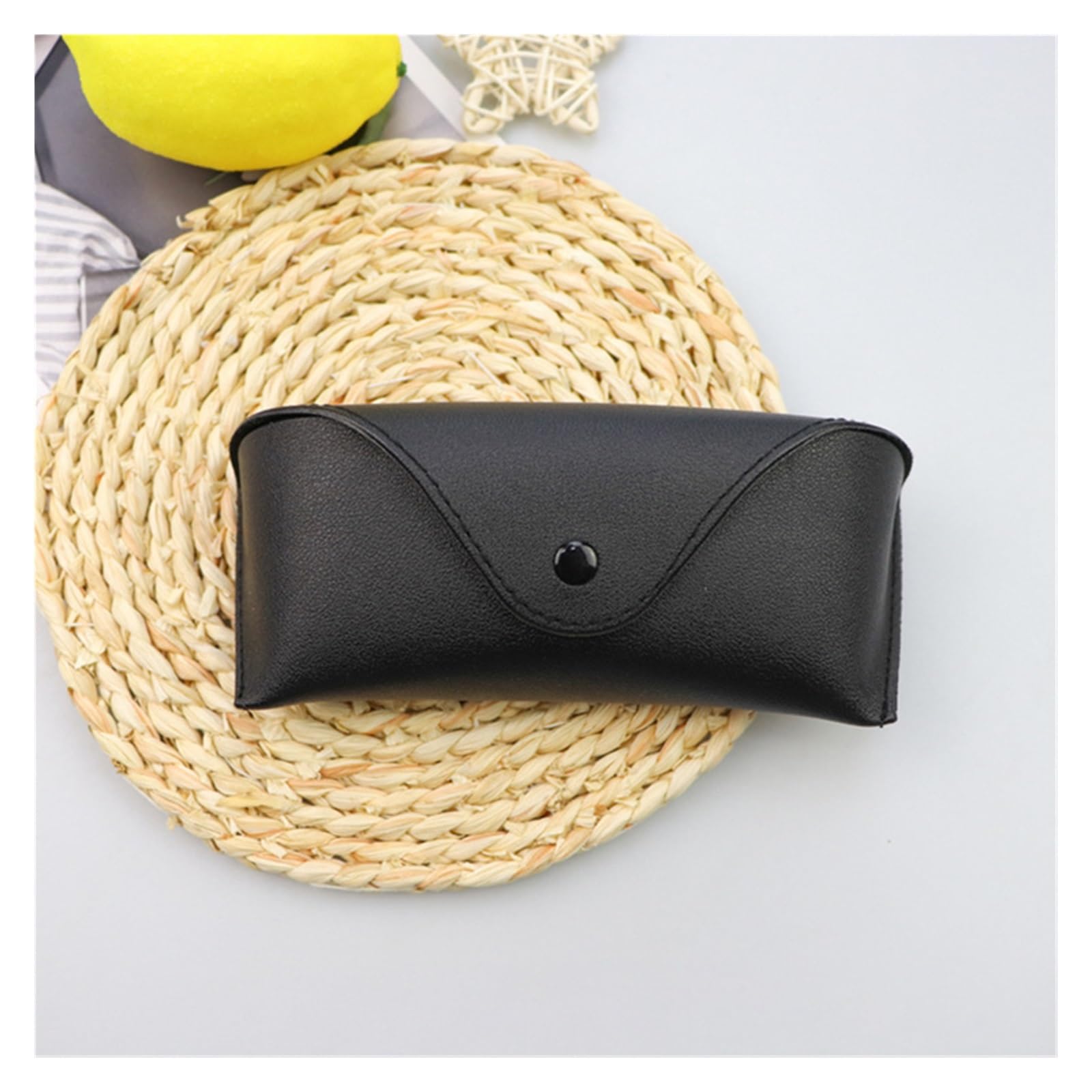 Custodia Occhiali Pelle Scatola for occhiali Occhiali da sole in pelle PU tinta unita for miopia Scatole for resistenti alla pressione Borse for