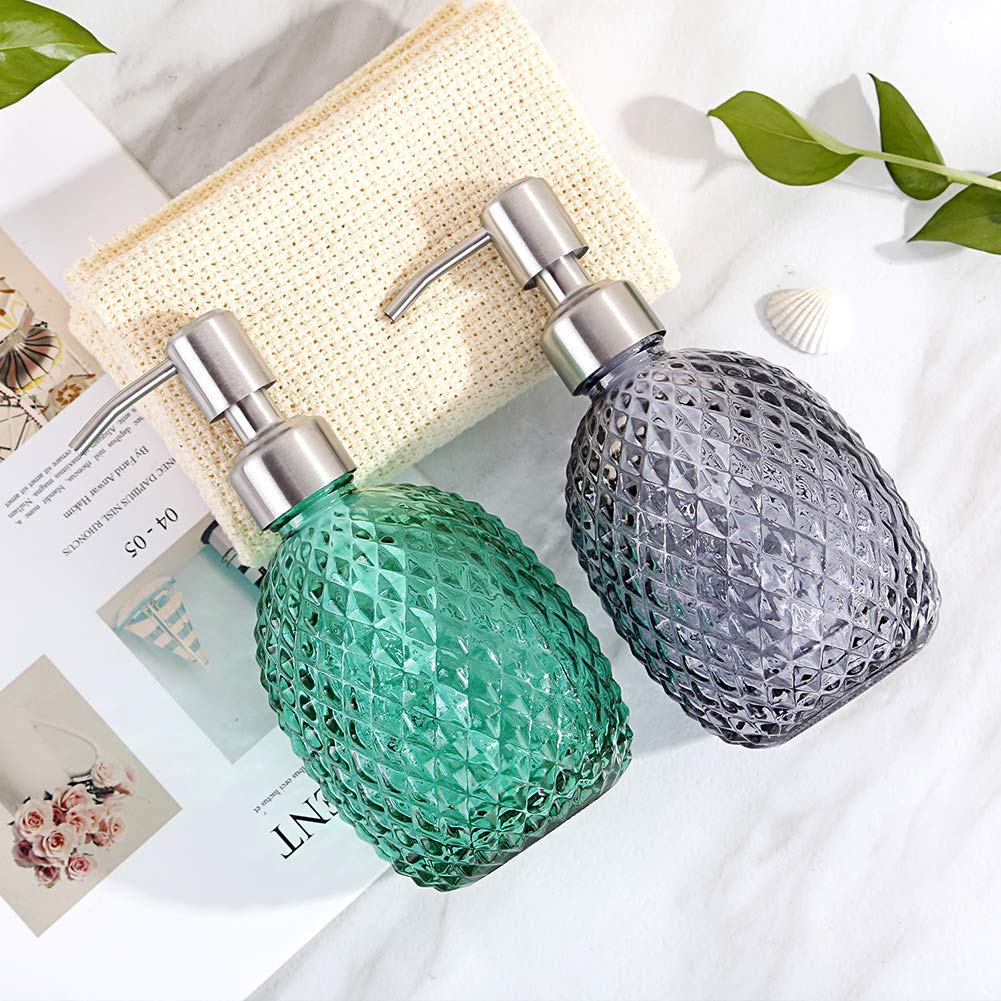 Dispenser Sapone Liquido In Vetro Con Pompa Acciaio - Design Elegante Per Bagno E Cucina - Foto 5