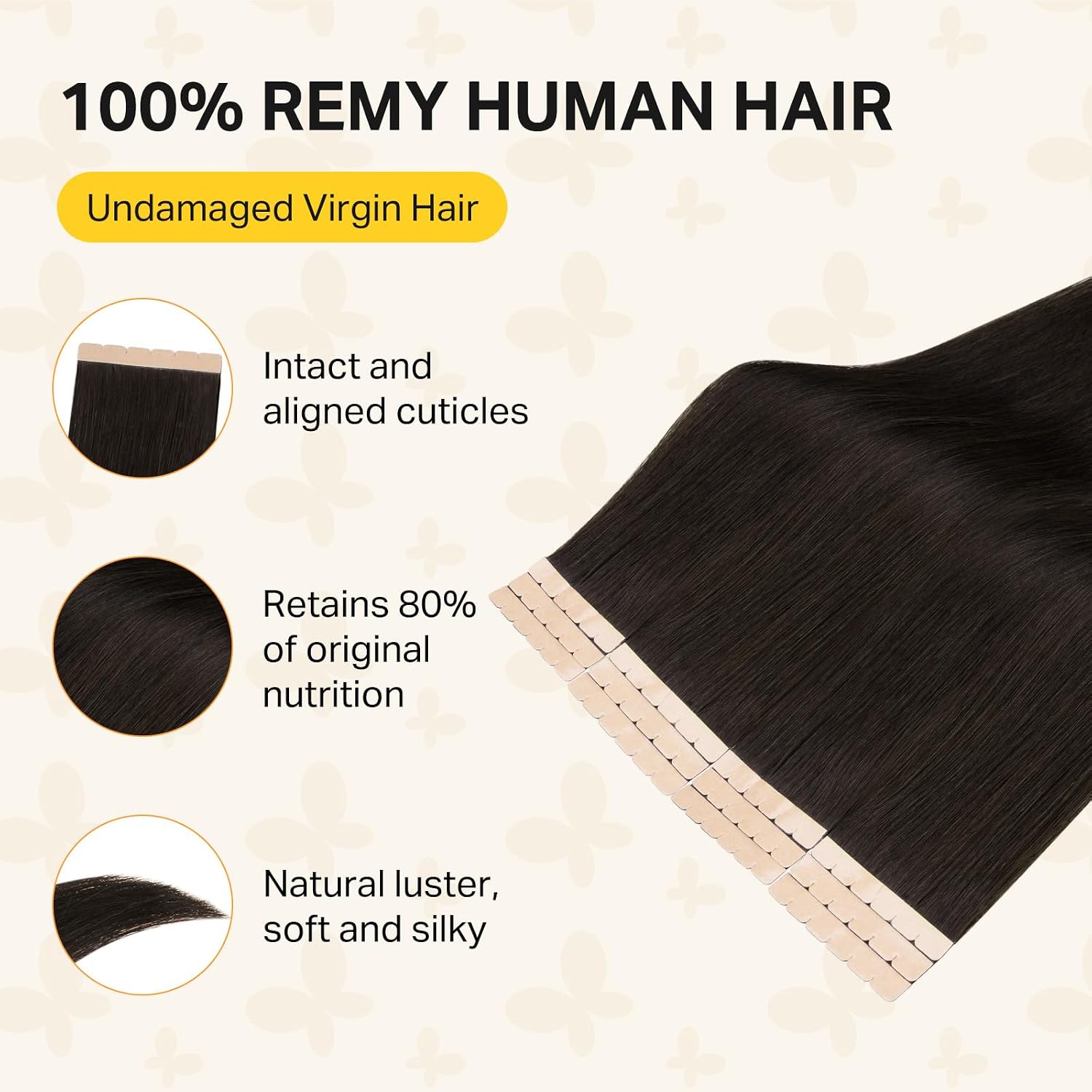 DOORES Tape in Hair Extensions, 18 Inch 10pcs 35g Dark Brown Mini Tape Weft Extensions Invisible Remy Real Human Hair Silky Straight DIY Seamless PU Weft Flexible Wear