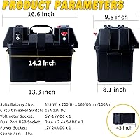 Vista 4 de BA 890, Caja de Batería para RV, Caja de Batería Inteligente para Motor de Pesca por Curricán, Centro de Energía con Conector Rápido de Batería