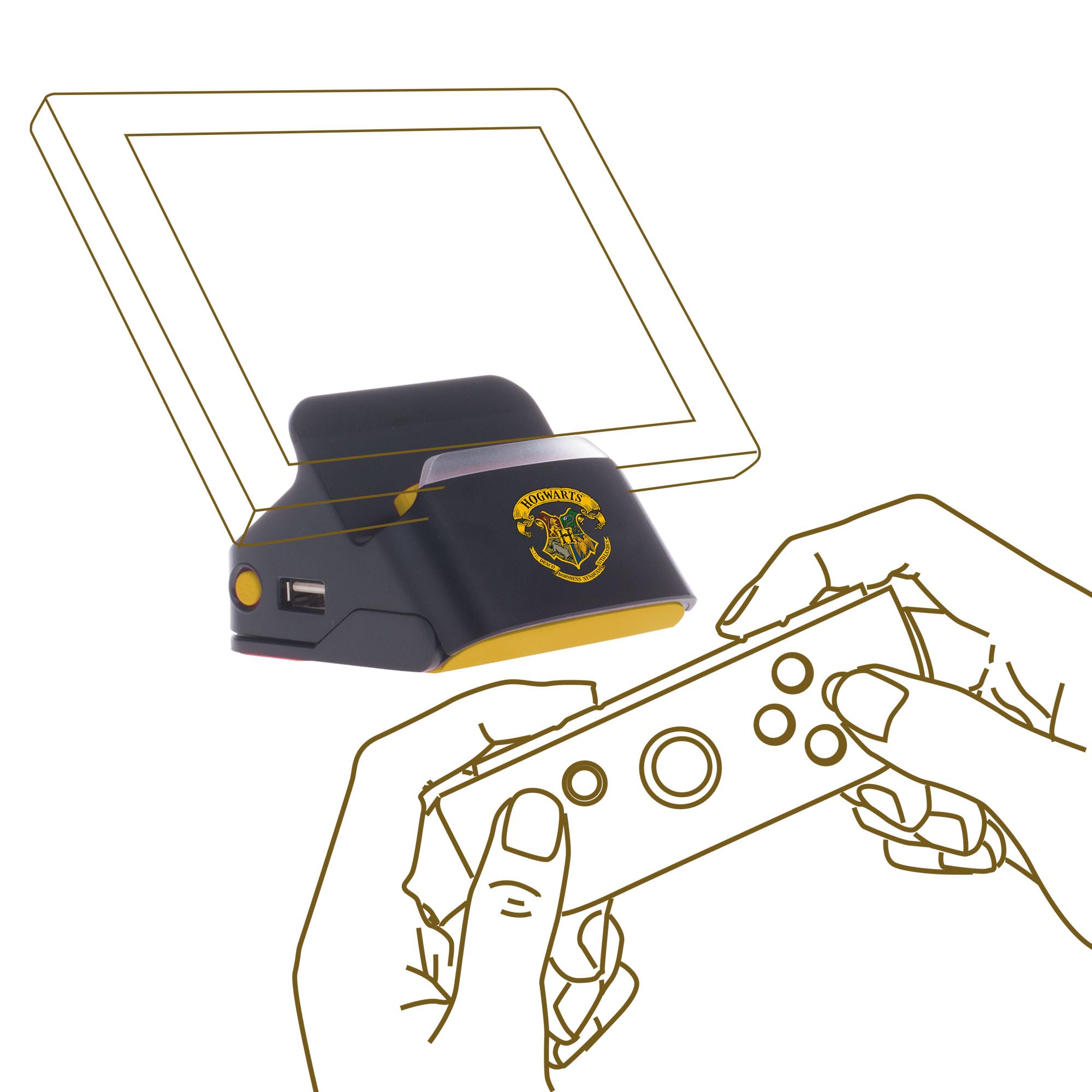 Freaks and Geeks- Harry Potter-Switch-Dock et Stand 2 en 1-Support Recharge+Connexion TV-Noir Poudlard