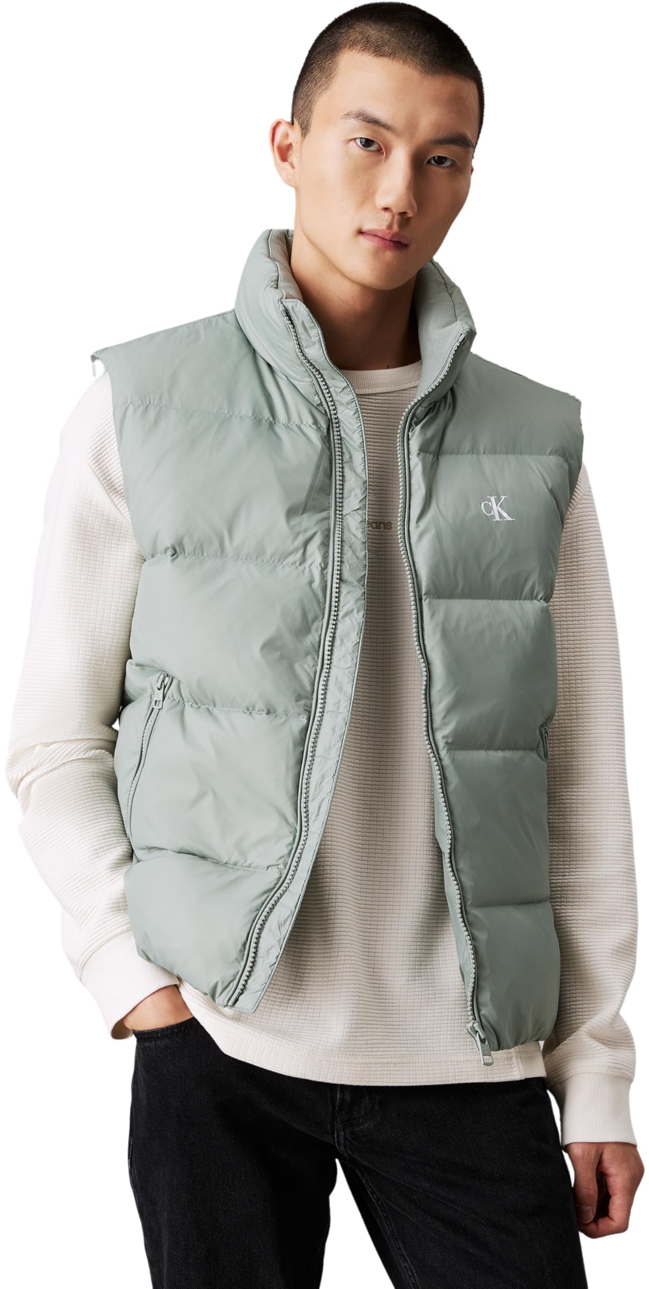 Calvin Klein Jeans Men's ESSENTIALS DOWN VEST Vest, Slate Gray, S