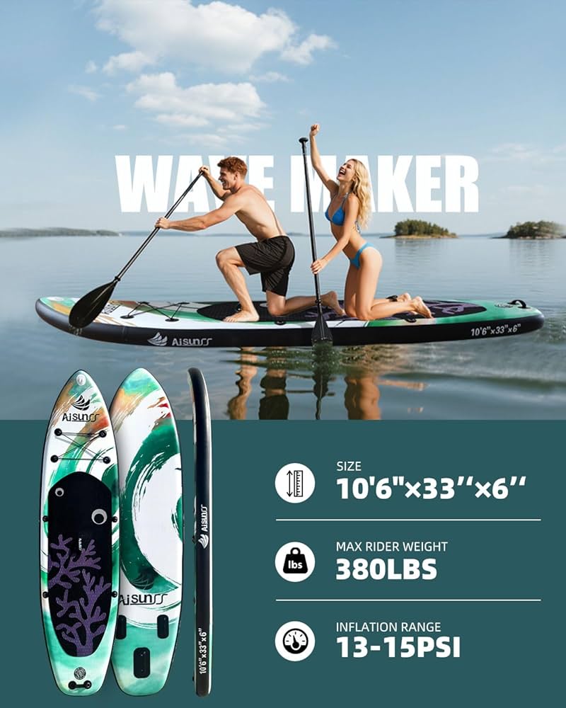 Amazon | AISUNSS 空気注入式パドルボード 大人用 すべてのスキル