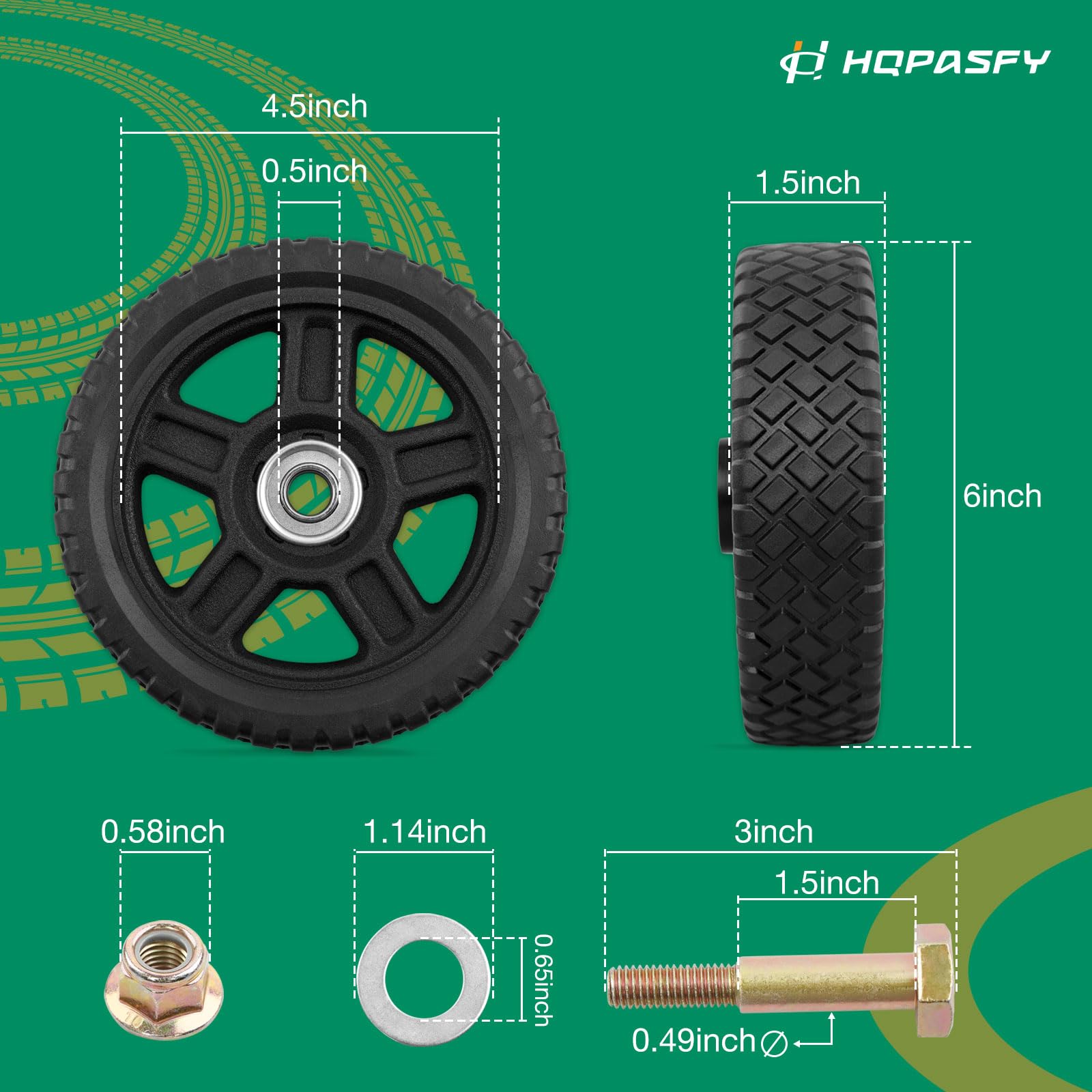 6 Inch Ride On Mower Rims Snapklik.com : HQPASFY 6 Inch Lawn Mower Wheels 2 Pack 6