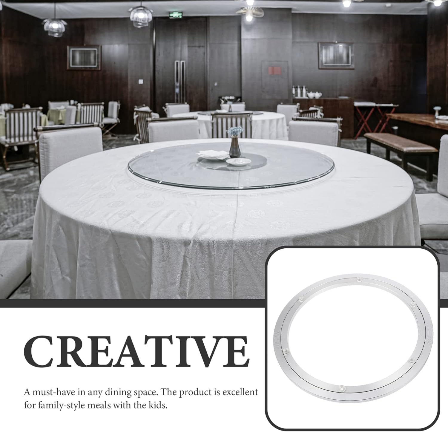 Aluminum Alloy Round Turntable Marble Table Top Dining Table Turntable for Heavy Duty Rotating Accessory