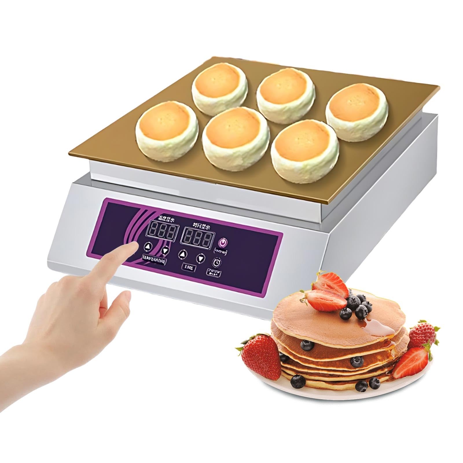 Crepera Electrica Profesional, Maquina Para Pancakes Hotcake Maker, Equipo De Cocina Comercial Para Snack Bar Restaurante Cafeteria Food Service(Single-Head)