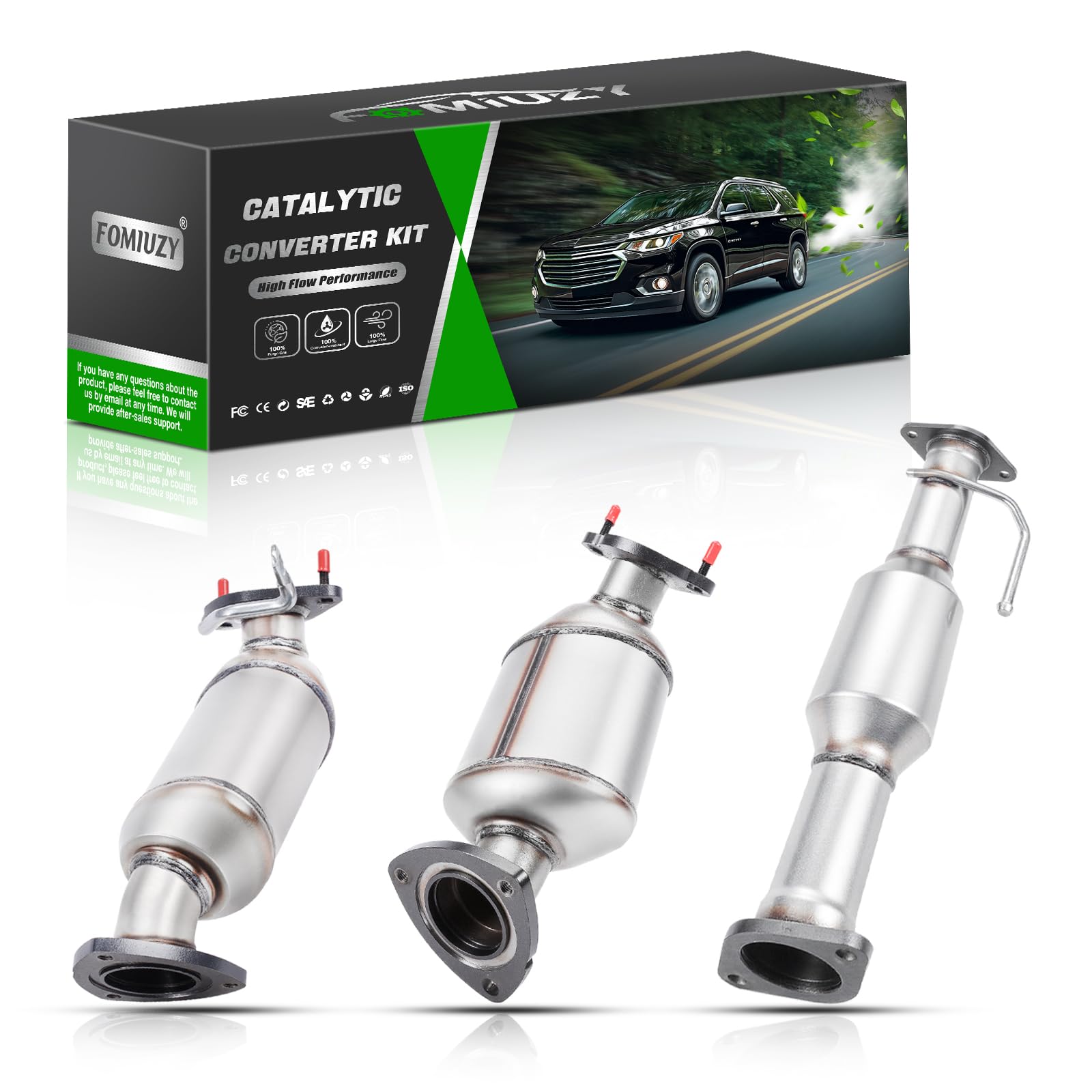 High Flow Front Catalytic Converter Kit Direct-Fit Chevy Traverse 2009 2010 2011 2012 2013 2014 2015 2016 2017 GMC Acadia 2007-2017 Buick Enclave 2008-2017 Saturn Outlook 2007-2010 3.6L
