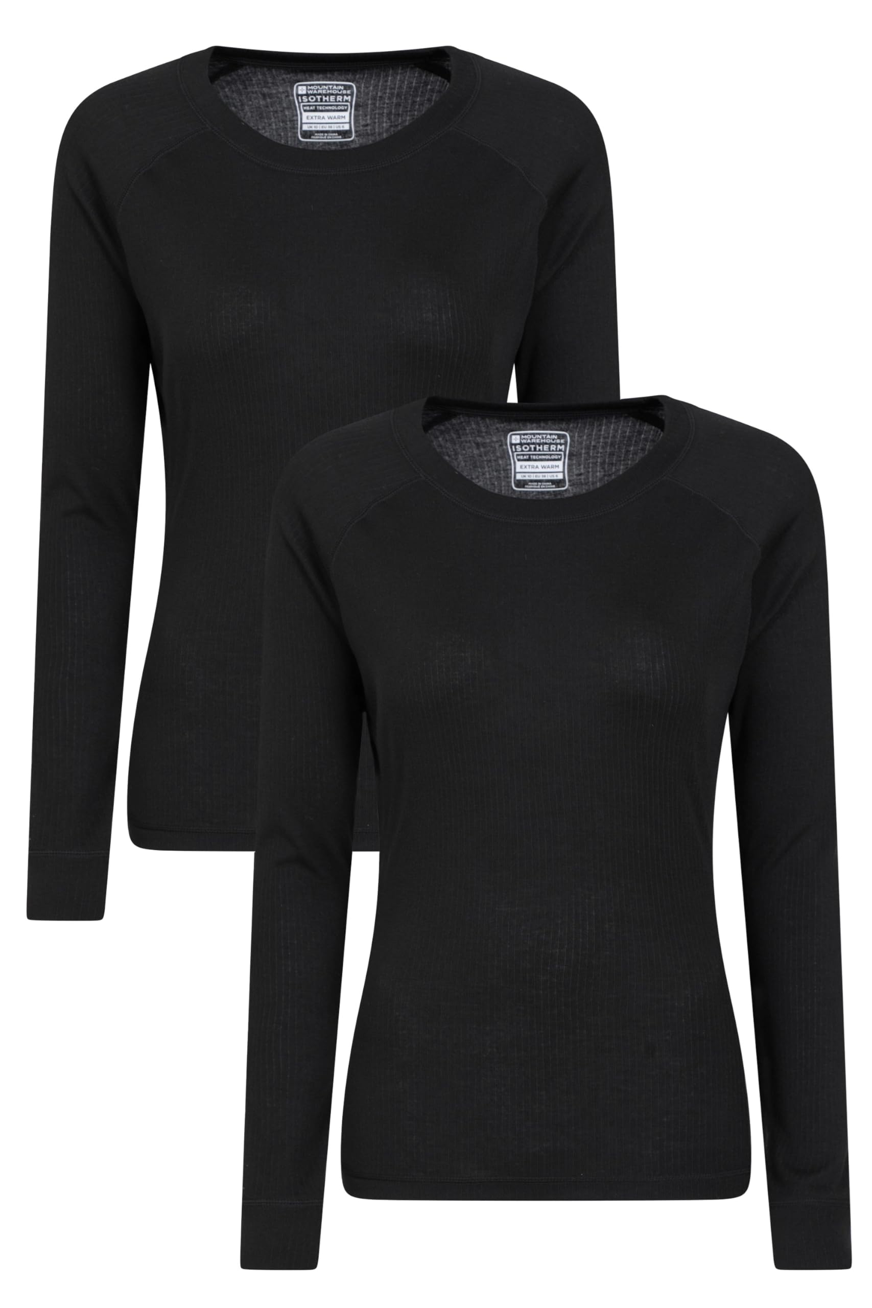 Mountain Warehouse Women's Black (2 Pack) Talus Round Neck Multipack Tops 12