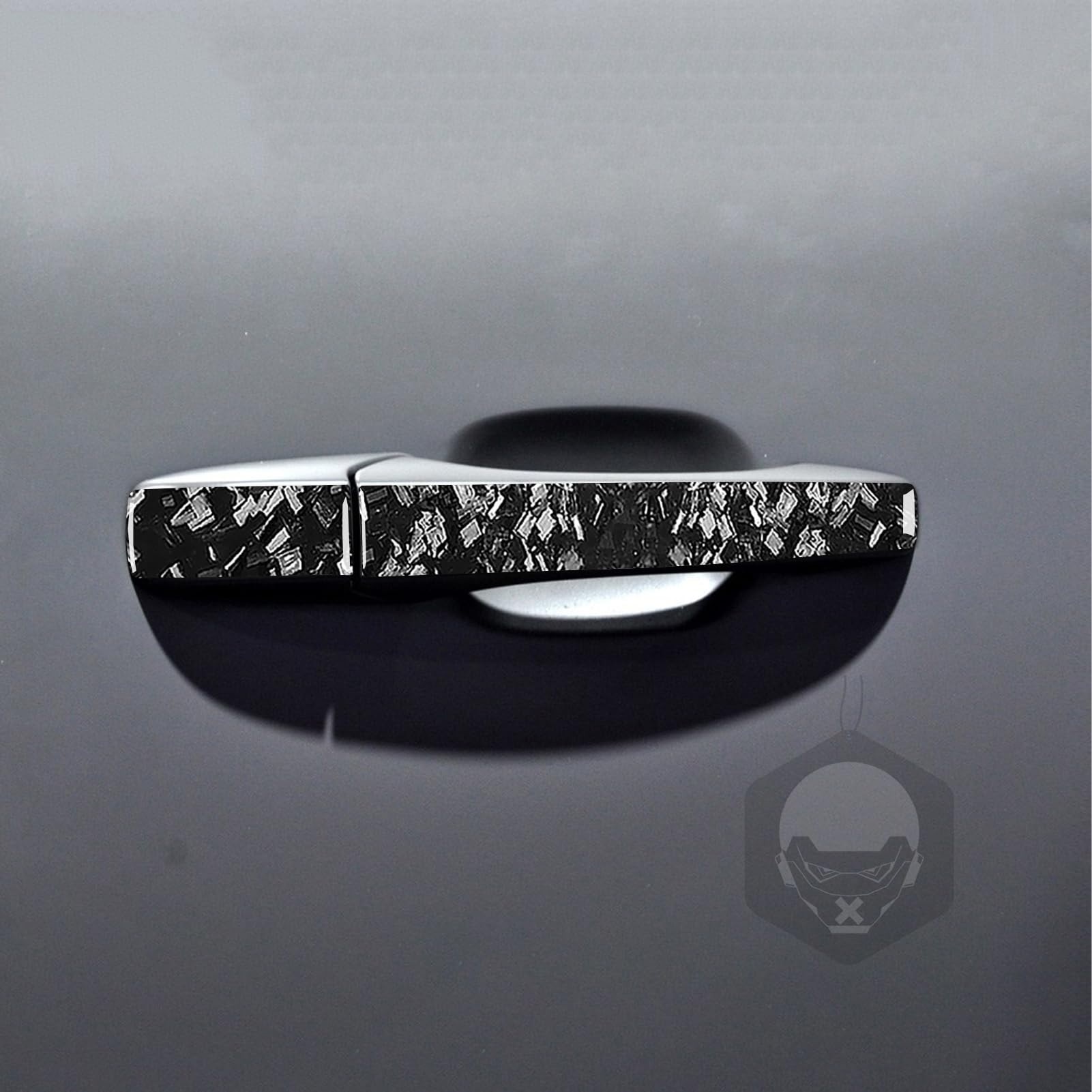 Real Bright Black Forged Carbon Fiber Car Outer A B Pillar Post Door Pull Handle Switch Decoration Kit — view 4