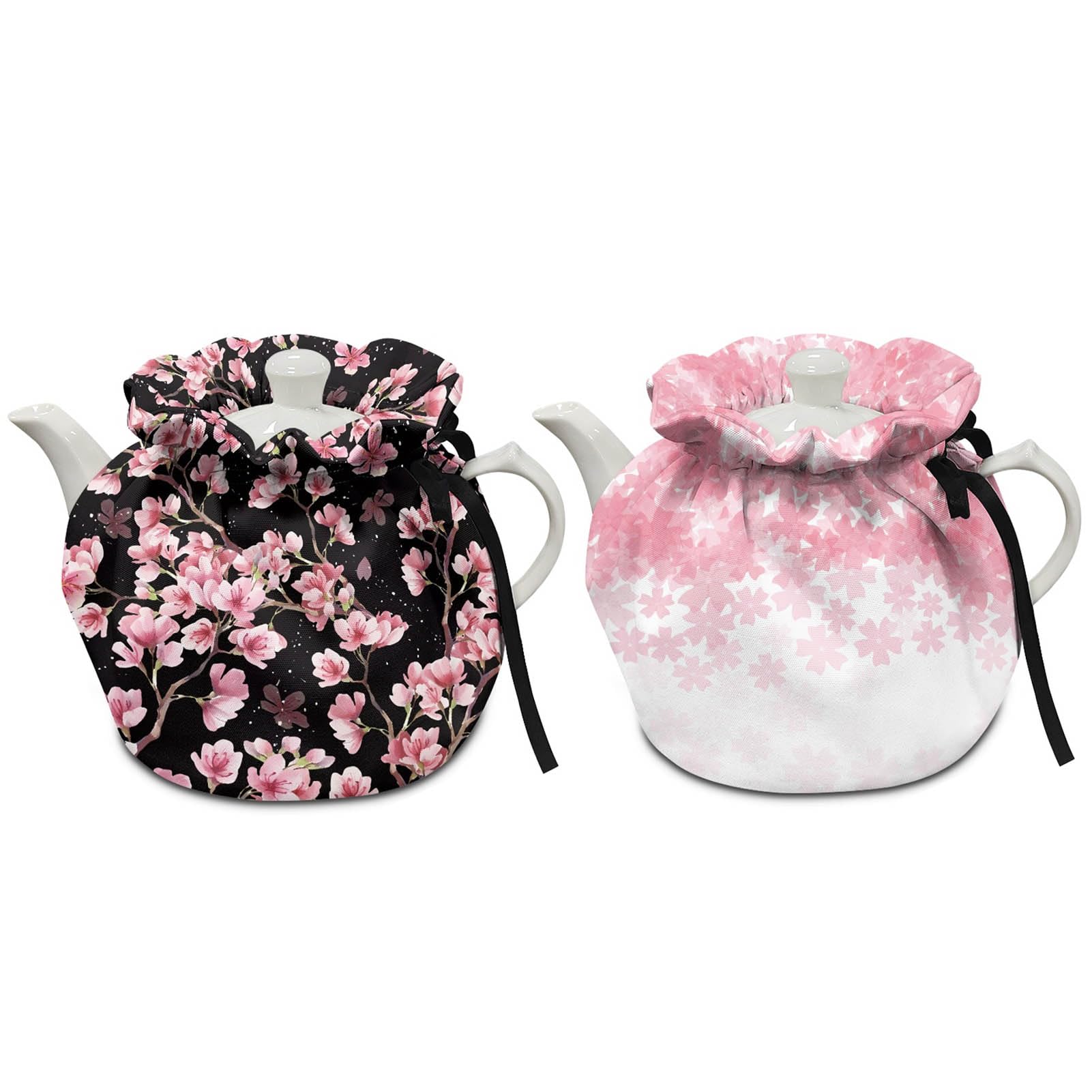 GLENLCWE Pink Cherry Blossom Tea Cozy Set of 2 Kitchen Tea Pot Dust Cover Insulated Tea Cozies Keep Warm Teapot Dust Cover for Women