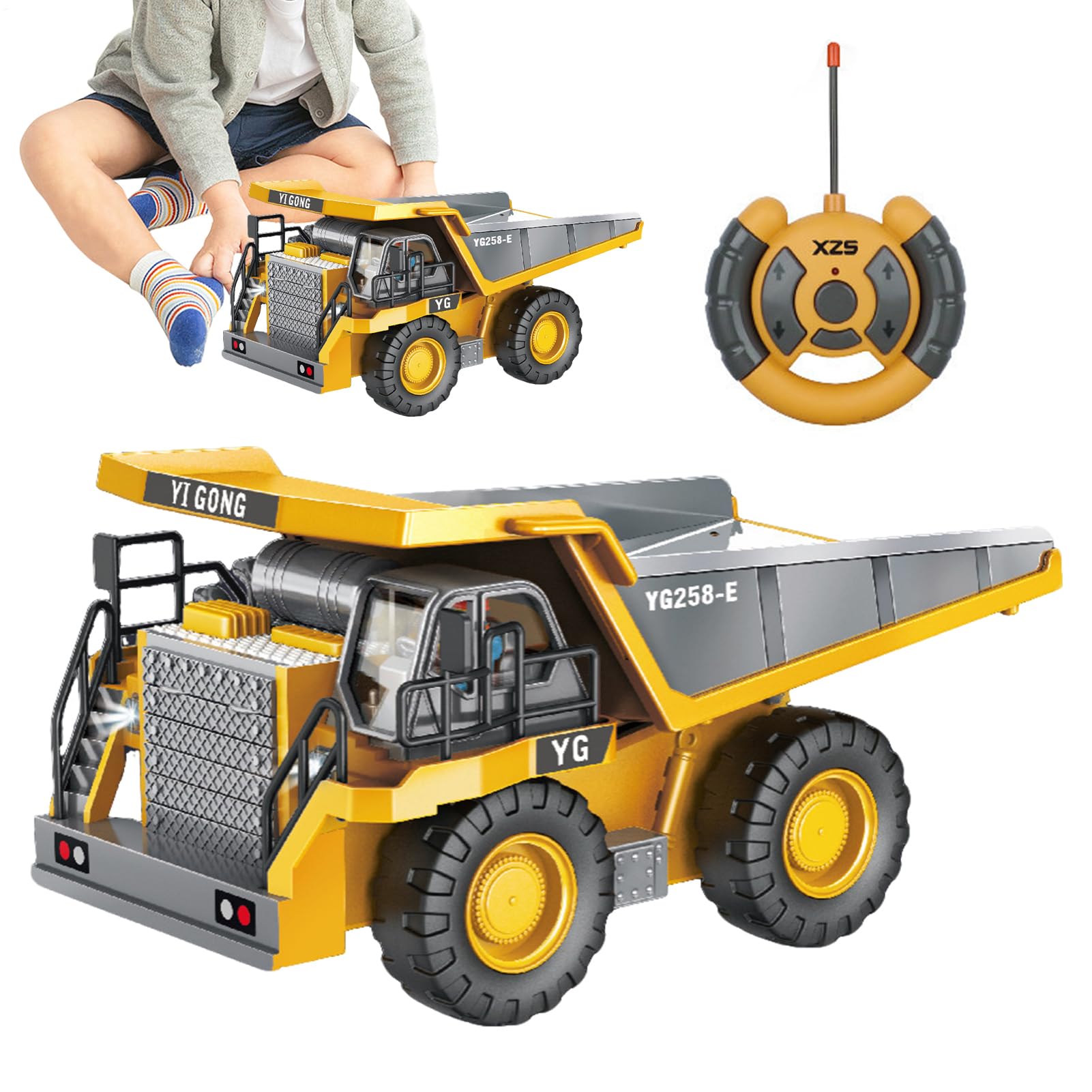 Camiones Eléctricos para Niños Excavadora Eléctrica Con Luces Y Sonido