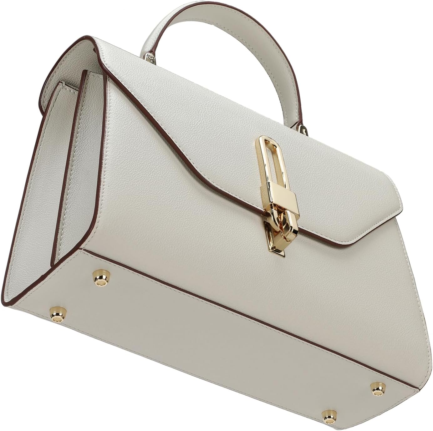 Top Handle Bag Fashion Leather Satchel Bag for Ladies, Zipper Pocket, Metal,Leather tote bag for Women. - Image 5